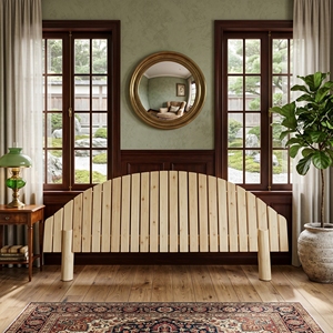 Tête de lit décorative en bois de teck, panneau de lit arqué, plateau mural en branche naturelle, artisanat balinais haut de gamme pour la maison - Product Image 2