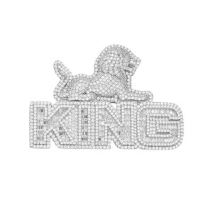 Pendentif personnalisé en argent sterling 925 avec initiale en lettres 3D, serti de moissanite, style hip hop, pour homme et femme - Product Image 6