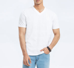 Camiseta de Verano para Hombre de Alto Rendimiento, Hecha a Medida, Cuello en V, Manga Corta, Corte Regular, 100% Algodón Transpirable - Product Image 2