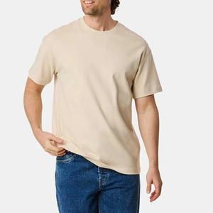 T-shirt surdimensionné en coton tricoté 100% pour hommes, style hip-hop, haute qualité, manches courtes, écologique, respirant - Product Image 2