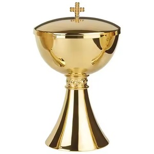 Ciborio Religioso de Latón de Lujo, Recipiente para la Comunión, para Altar y Servicios Religiosos - Product Image 1