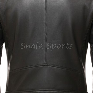 Veste en cuir de motard vintage pour homme, design hivernal, cuir d'agneau personnalisé avec détails matelassés, en vente - Product Image 5
