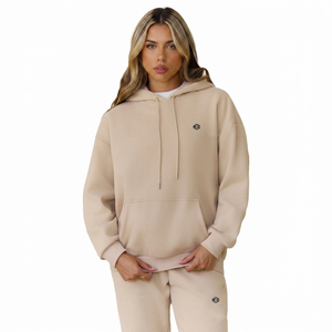 Conjunto de Sudadera con Capucha y Pantalones Deportivos para Mujer con Logotipo Bordado Personalizado, Felpa Gruesa, Ropa Deportiva Urbana, Sudadera con Capucha OEM para Mujer, Proveedor ODM - Product Image 3