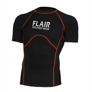 Flair Men's Short Sleeve <b>Compression</b> T-<b>Shirt</b> <b>Black</b> Quick Dry Slim Fit Sporty O-Neck Printed With Pattern - Product Image 5