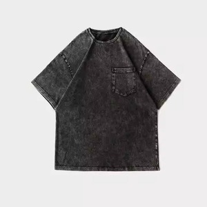 เสื้อยืดผู้ชายไซส์ใหญ่ ลายมัดย้อม ผ้าฝ้าย แขนสั้น คอกลม ทรงปกติ สีพื้น เสื้อเจอร์ซีย์ถักลำลอง - Product Image 4