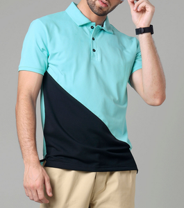 Men's <b>Polo</b> Casual Short Sleeve Color-Blocked <b>3</b> Button Plate Lapel Collar 100% Cotton Durable High Elasticity Summer Golf T-<b>Shirt</b> - Product Image 4