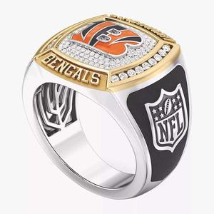 Anillo de Moissanita Personalizado de Dos Tonos para Hombre, Estilo Hip Hop, con Diseño de la Universidad de Cincinnati Bengals, de Aleación, para Campeonato o Clase de Secundaria - Product Image 2