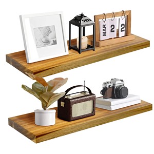Teak Wood Single Tier Minimalist <b>Wall</b> <b>Shelves</b> & <b>Floating</b> <b>Shelves</b> OEM Custom Wholesale | Aqudus Saleem India - Product Image 1