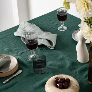 Customized Emerald Green Cotton <b>Tablecloth</b> for Banquet Wedding Cocktail Party Farmhouse Table Decor Kitchen and Dinner Tablemat - Product Image 4