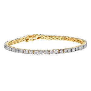 Pulsera de tenis de oro amarillo para mujer con diamantes de corte redondo de 1.03 ct, engaste en canal, estilo clásico para uso diario - Product Image 4