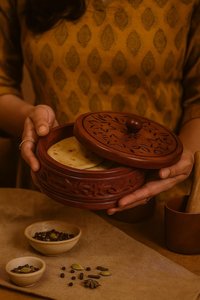 Handmade Wooden Chapati <b>Box</b> Hotpot Roti Keeper Insulated Food Storage <b>Container</b> Kitchenware Traditional Serving Utility <b>Box</b> - Product Image 6