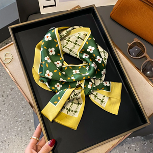 Luxury Women Elegant Boho-Chic Print Scarf Headband Neckerchief Foulard Female Hair Scarfs <b>Neck</b> <b>Tie</b> Skinny Scarves Soft Satin - Product Image 3