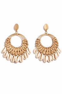 Bohemian Blue Orange Hemp Rope Triangular Drop <b>Earrings</b> Women's Gold Plated Party Fashion Jewelry - Product Image 3