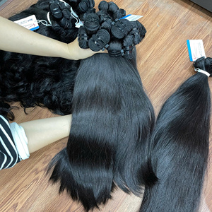 Extensions de cheveux naturels lisses à extrémités épaisses, tissage machine, couleurs naturelles, prix de gros - Product Image 4