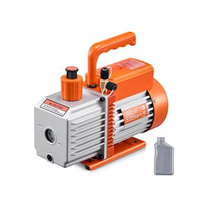 Pompa per vuoto rotativa a palette a 2 stadi da 6 CFM per sistemi HVAC R134a R22 R410a, kit di strumenti per riparazione auto AC con bottiglia dell'olio - Product Image 1