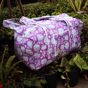 Bolsa de Lona de Algodón Acolchada Hecha a Mano en India, de Lujo, Premium, Ligera, con Correa de Hombro, para Viajes al Gimnasio, Estilo Boho, Gran Capacidad, Duradera - Product Image 1