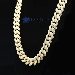 Chaîne Hip Hop personnalisée en argent sterling 925 avec maillons cubains et diamants Moissanite, provenant d'Inde, pour LOISTA JEWELS - Product Image 4