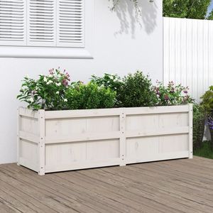 Macetas y jardineras grandes decorativas de madera de pino macizo blanco para jardín - Product Image 1