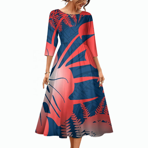 Vestidos de Mujer en Oferta, Diseño de Flores Tribales Polinesias, Vestido Informal de Moda para Personas de Talla Grande, Vestidos Baratos para Damas - Product Image 5