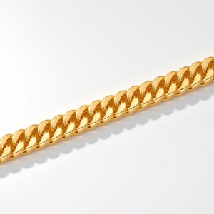 9K <b>Solid</b> <b>Gold</b> Curb Chain Necklace Minimal Classic Unisex Fine Jewelry Custom OEM Premium <b>Gold</b> Chain - Product Image 3