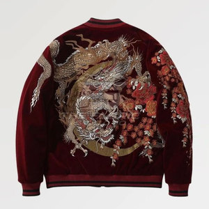 Colección Premium de Ropa Urbana, Chaqueta Sukajan de Satén de Alta Calidad, Artesanía Detallada con Patrones Gráficos Únicos - Product Image 2