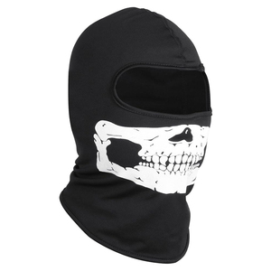 Pasamontañas Negro con Estampado de Calavera Blanca, Unisex, para Exteriores, Talla Adulto 56-58CM, Impresión por Transferencia de Calor - Product Image 2