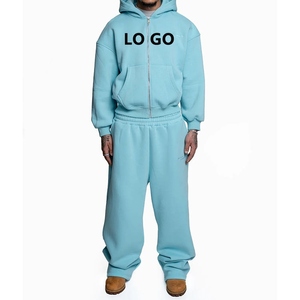 Survêtements pour hommes personnalisés, ensemble sweat-shirt à fermeture éclair surdimensionné et pantalon de survêtement, ensemble 2 pièces pour hommes, ensembles de jogging - Product Image 2