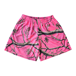 Custom Made 7 Inch Inseam Sublimated Polyester Graphic Print S-5XL <b>Tree</b> Camo Mesh Shorts for Mens Gym Workout Shorts - Product Image 3