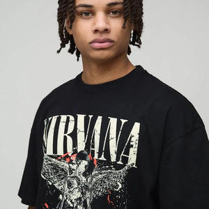 Camiseta Negra de Secado Rápido con Estampado Oversize, Manga Corta, Logotipo Personalizado, Estilo Urbano, para Hombre, Tallas Grandes - Product Image 3