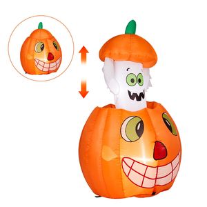 Decorazione Gonfiabile di Halloween a Forma di Zucca Fantasma Animata da 85 cm in PVC con LED per Feste Interne ed Esterne - Product Image 5