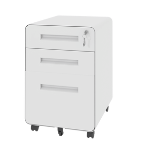 Armadietto Portadocumenti Mobile a 3 Cassetti per Ufficio Domestico, Armadio in Metallo Bianco Completamente Assemblato con Serratura e Ruote - Product Image 6