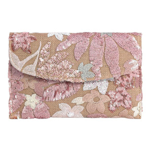 Sac à main élégant fait main en jute et coton, brodé de fleurs bleues et vertes, grande capacité, souple et décontracté - Product Image 5