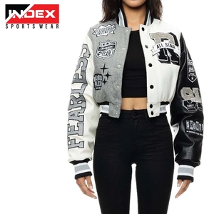 Fournisseurs en gros de vestes universitaires personnalisées pour femmes, style bomber, streetwear, vêtements d'hiver pour la mode - Product Image 5