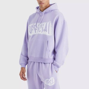 Conjunto Deportivo para Hombre, Color Lavanda, con Capucha, Ecológico, Corte Regular, Pantalones y Sudadera Largos, con Logotipo Estampado en la Parte Delantera, Estilo Casual Urbano - Product Image 4