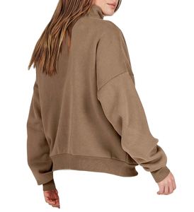 Silk <b>Road</b> Womens Sweatshirts Long Sleeve Regular Fleece Half Zip Pullover Hoodies Summer Polyester/Cotton Anti-Pilling OEM - Product Image 3