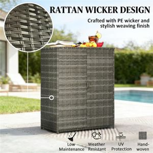 Armadio Contenitore Grigio Misto per Esterni, Piattaforma Resistente per Uso Interno ed Esterno - Product Image 3