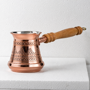 Handmade Pure Copper Turkish Coffee Pot Cezve Ibrik Wooden Handle <b>Arabic</b> Greek Espresso Coffee Maker Milk Warmer Butter Pot - Product Image 2