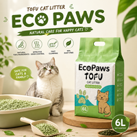 Litière pour chat en tofu écologique |   Litière pour chat à base de soja 6L |   Contrôle des odeurs et faible teneur en poussière |   OEM/ODM