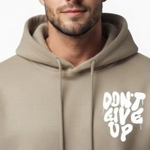 Sudadera con Capucha Personalizada para Hombre, de Alta Venta, con Estampado 'Don't Give Up', de Algodón French Terry, Informal, para Otoño, con Logotipo Frontal Regular - Product Image 5