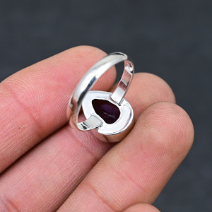 Gorgeous Hot Selling Faceted Amethyst <b>Ring</b> Handmade <b>925</b> Sterling <b>Silver</b> Plated Pear Luxury Premium Grade Vintage Jewelry - Product Image 4