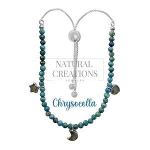 Premium High Finish 925 Sterling Silver Natural Chrysocolla Beads Bolo <b>Bracelet</b> Soft Flex Wire Box Chain Gift Pack 6 Women - Product Image 2