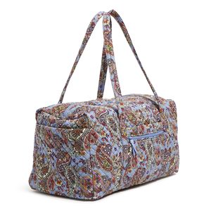 Quilted Paisley Print Luxury Sport Duffel Bag Large Capacity Zipper Closure Travel Weekender Polyester <b>Lining</b> - Product Image 1