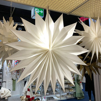 Lanternes étoiles plates en papier artisanal de haute qualité CE-2P128, hauteur 24 pouces, fabriquées à Taïwan pour la décoration de Noël, à suspendre