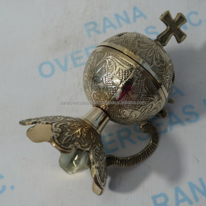 Incensario de Latón Vintage con Diseño de Cruz Grabada para Incienso de Resina, Uso en Iglesias, Culto y Meditación - Product Image 5