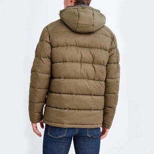 Custom Logo Men's Winter Puffer Jackets with <b>Waterproof</b> Hood Thick <b>Warm</b> 100% Nylon Front Canvas Fabric High Street Style - Product Image 2