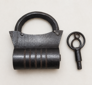 Decorative Antique Black Iron <b>Lock</b> and Key Set Traditional Handcrafted Security Hardware for Doors Cabinets Trunks and Storage - Product Image 5