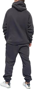 Chándal de algodón personalizado de 400 g/m² para hombre, con capucha y cremallera, pantalones con logo bordado, verde oliva, paneles beige, ropa deportiva urbana. - Product Image 2
