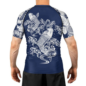 เสื้อรัดกล้ามเนื้อสำหรับฝึกซ้อมศิลปะการต่อสู้แบบ MMA  วัสดุแห้งเร็ว  โลโก้สั่งทำได้  สำหรับ BJJ  โนกิ  กราปลิง  และแรชการ์ด - Product Image 3