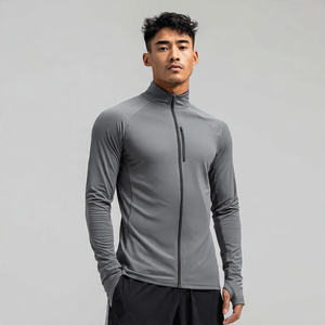 Active Wear <b>Workout</b> <b>Jackets</b> Top High Quality 100% Polyester <b>Jacket</b> Men Stand Collar Zipper Yoga Wear <b>Jackets</b> Men's - Product Image 3