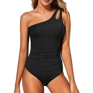 New Trend Women's Sexy One-Shoulder Swimsuit Slimming Nylon One Piece Swimwear Plus Size <b>Bathing</b> Suits Swimming Wear for Women - Product Image 1